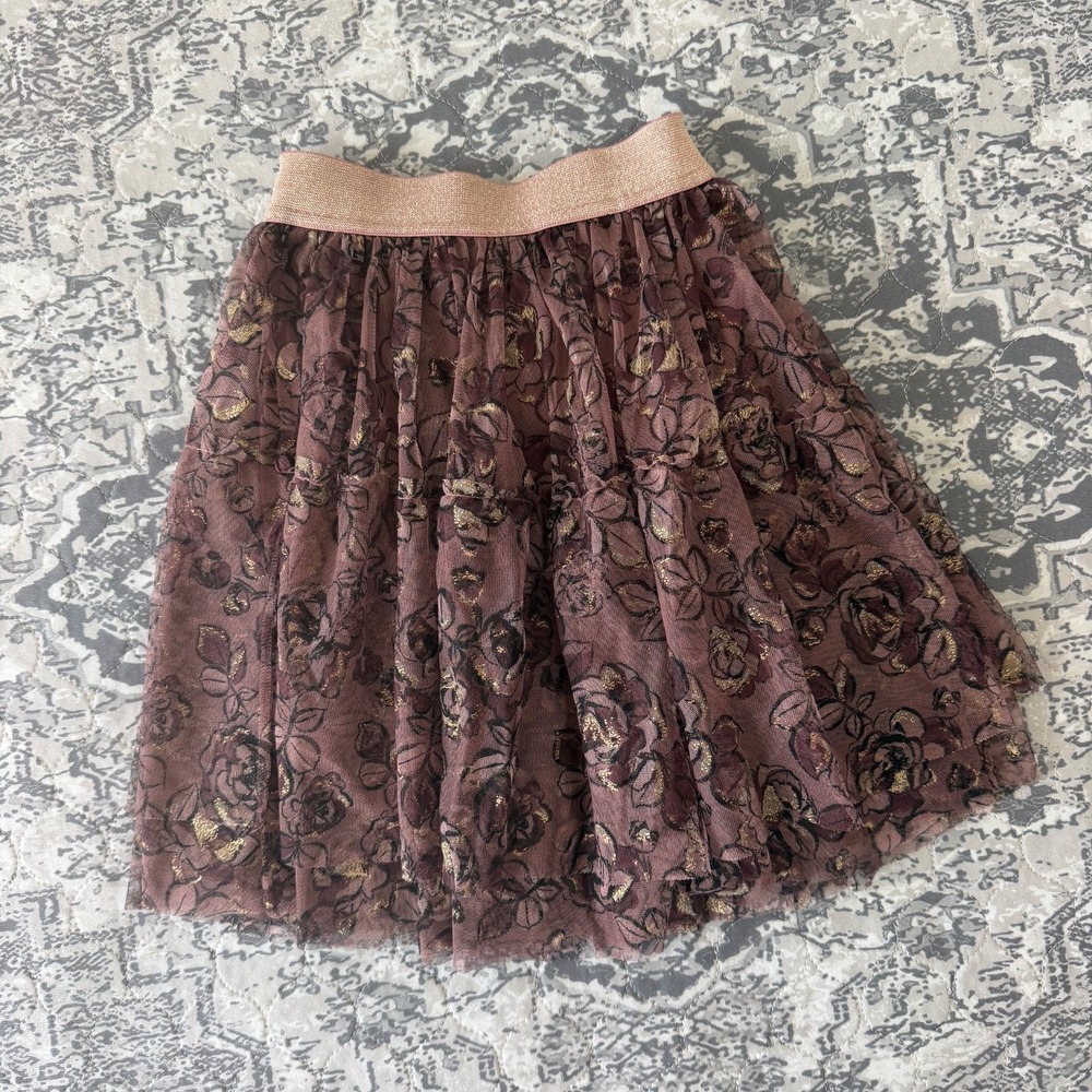 Minymo Girls Kids Size 10 Y Layered Rose Pink Tulle Skirt Sparkle Dress Up Play